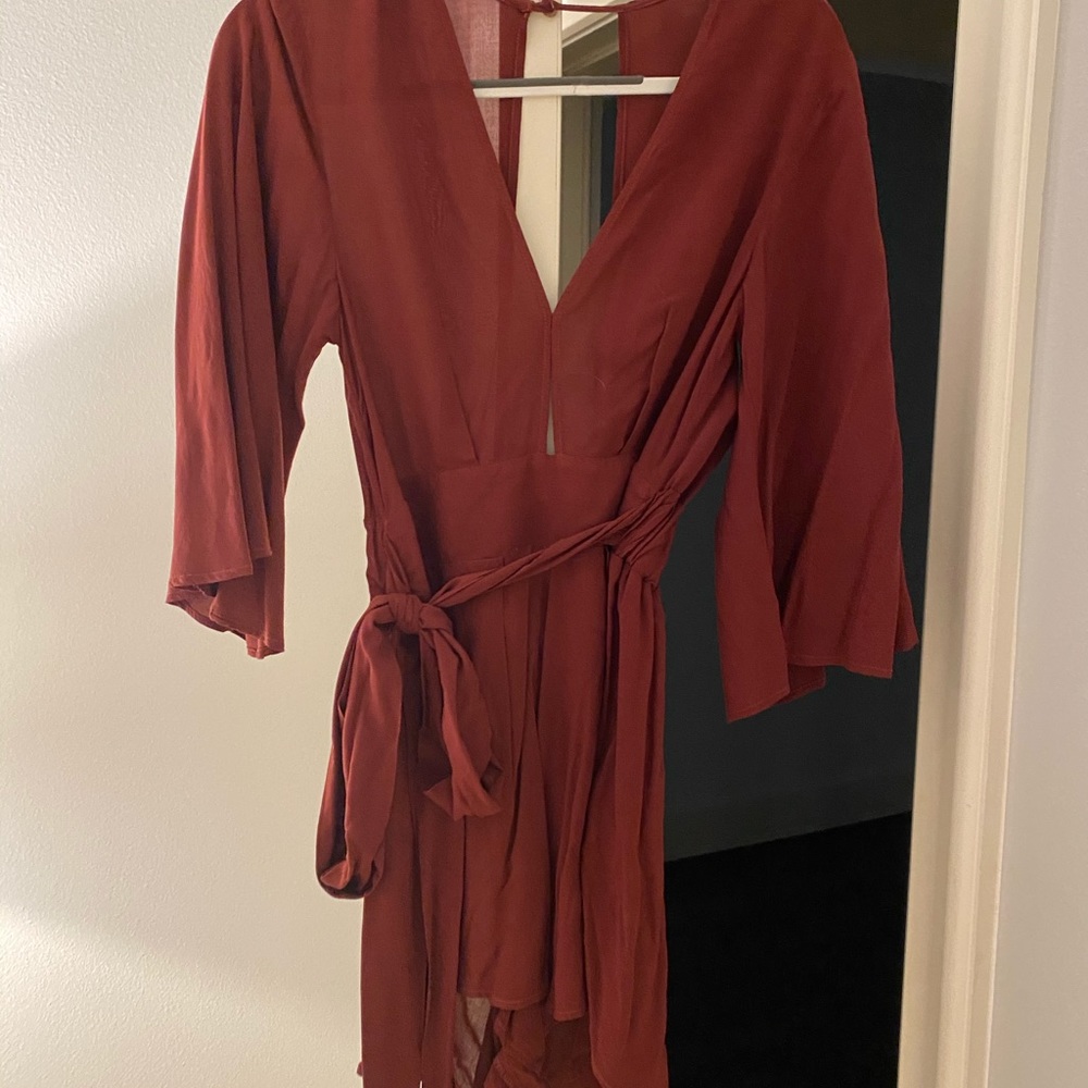 Planet Blue Maroon Romper